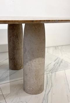 Mario Bellini Il Colonnato Dining Table by Mario Bellini Travertine and Honed Marble 1970s - 3925810