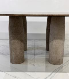 Mario Bellini Il Colonnato Dining Table by Mario Bellini Travertine and Honed Marble 1970s - 3925813