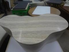 Mario Bellini Italian Modern Karl Springer Style Travertine Biomorphic Coffee Table - 3831854