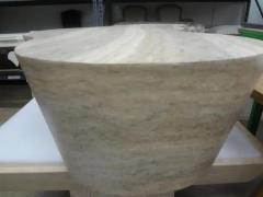 Mario Bellini Italian Modern Karl Springer Style Travertine Biomorphic Coffee Table - 3831860