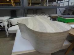 Mario Bellini Italian Modern Karl Springer Style Travertine Biomorphic Coffee Table - 3831912