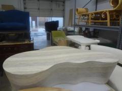 Mario Bellini Italian Modern Karl Springer Style Travertine Biomorphic Coffee Table - 3831914