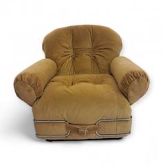 Mario Bellini Italian Space Age Armchairs upholstered in Mustard yellow velvet 1970s - 4386118