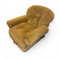 Mario Bellini Italian Space Age Armchairs upholstered in Mustard yellow velvet 1970s - 4386120