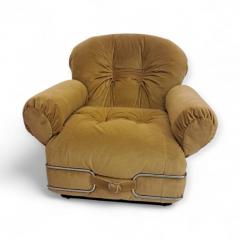 Mario Bellini Italian Space Age Armchairs upholstered in Mustard yellow velvet 1970s - 4386123