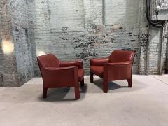 Mario Bellini Mario Bellini Pair Leather Cab Lounge Chairs Model 415 Italy 1970 - 3317517