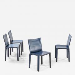 Mario Bellini Mario Bellini Set of 4 Chairs mod Cab in Blue for Cassina 70s - 3229694