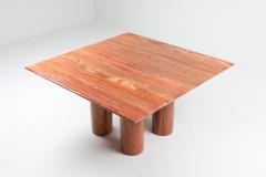 Mario Bellini Mario Bellinis Red Travertine Il Collonato Dining Table 1970s - 1231298