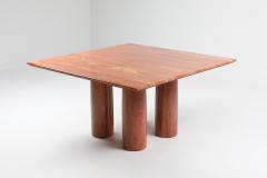 Mario Bellini Mario Bellinis Red Travertine Il Collonato Dining Table 1970s - 1231303