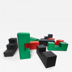 Mario Bellini Mid Century Modern Set of 9 Gli Scacchi Pieces by Mario Bellini for B B Italia - 2770243