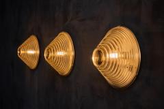 Mario Bellini Ribbed Glass Wall Lights in the Manner of Mario Bellini Italy 1960s - 4472874