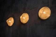 Mario Bellini Ribbed Glass Wall Lights in the Manner of Mario Bellini Italy 1960s - 4472876