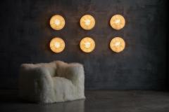 Mario Bellini Ribbed Glass Wall Lights in the Manner of Mario Bellini Italy 1960s - 4472878