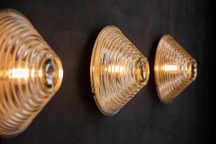 Mario Bellini Ribbed Glass Wall Lights in the Manner of Mario Bellini Italy 1960s - 4472880