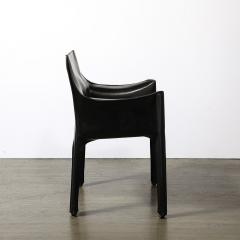 Mario Bellini Set of 4 Mid Century CAB 413 Leather Dining Chairs by Mario Bellini for Cassina - 3899021