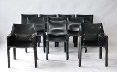 Mario Bellini Set of Ten Black Leather Cab Chairs by Mario Bellini for Cassina - 119234