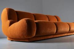 Mario Bellini Soft 3 seat Sofa in original Orange rusty Brown Velvet Italy 1970s - 3796693