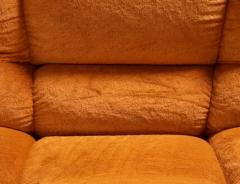 Mario Bellini Soft 3 seat Sofa in original Orange rusty Brown Velvet Italy 1970s - 3796711