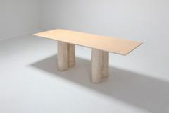 Mario Bellini Travertine Dining Table by Mario Bellini Il Colonnato 1970s - 984893