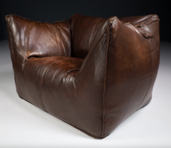 Mario Bellini Vintage Mario Bellini Le Bambole leather lounge chair B B Italia c1982 - 2495237