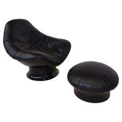 Mario Bruna Black Rodica Lounge Chair Ottoman by Mario Bruna - 3197121