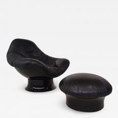 Mario Bruna Black Rodica Lounge Chair Ottoman by Mario Bruna - 3202536