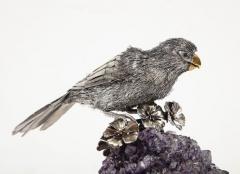 Mario Buccellati An Exceptional Italian Silver Parrot on Amethyst - 1036080