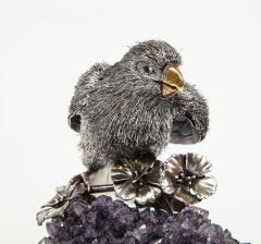 Mario Buccellati An Exceptional Italian Silver Parrot on Amethyst - 1036081