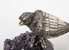 Mario Buccellati An Exceptional Italian Silver Parrot on Amethyst - 1036088