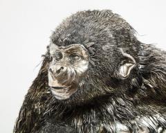 Mario Buccellati a Rare and Exceptional Italian Silver Gorilla Monkey on Base - 974386