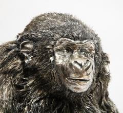 Mario Buccellati a Rare and Exceptional Italian Silver Gorilla Monkey on Base - 974387