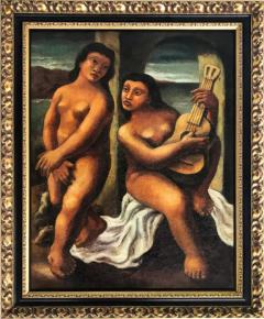 Mario Carreno Mario Carre o Serenade Oil Painting on Canvas Cuba 1941 Signed - 3579117