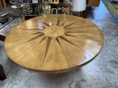 Mario Ceroli Ceroli Mario Rosa Dei Venti Round Large Table in Pinewood by Poltronova 1970s - 4296083