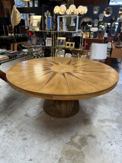Mario Ceroli Ceroli Mario Rosa Dei Venti Round Large Table in Pinewood by Poltronova 1970s - 4296086
