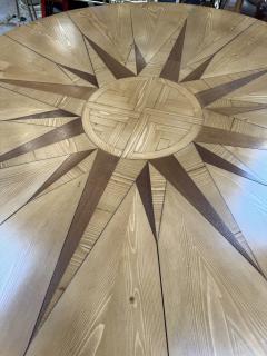 Mario Ceroli Ceroli Mario Rosa Dei Venti Round Large Table in Pinewood by Poltronova 1970s - 4296087