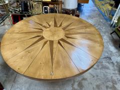 Mario Ceroli Ceroli Mario Rosa Dei Venti Round Large Table in Pinewood by Poltronova 1970s - 4296089