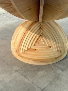 Mario Ceroli La Rosa dei Venti Wooden Table Mario Ceroli Signed - 4605047