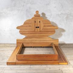Mario Ceroli Mario Ceroli for Poltronova Wooden Bed mod La Bocca della Verit  - 4518665
