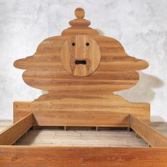 Mario Ceroli Mario Ceroli for Poltronova Wooden Bed mod La Bocca della Verit  - 4518666