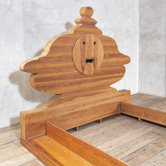 Mario Ceroli Mario Ceroli for Poltronova Wooden Bed mod La Bocca della Verit  - 4518667