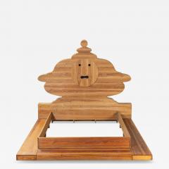 Mario Ceroli Mario Ceroli for Poltronova Wooden Bed mod La Bocca della Verit  - 4519428