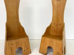 Mario Ceroli Pair of Fratina Chairs by Mario Ceroli for Mobili Nella Valle Poltronova - 2995102