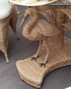 Mario Lopez Torres Contemporary Mario Lopez Torres Large Woven Rattan Crane Table - 3057032