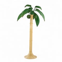 Mario Lopez Torres Mario Torres Lopez Style Mid Century Sculptural Rattan Palm Tree Lamps Pair - 4296645