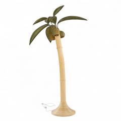 Mario Lopez Torres Mario Torres Lopez Style Mid Century Sculptural Rattan Palm Tree Lamps Pair - 4299758