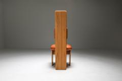 Mario Marenco Beech and Leather Dining Chairs by Mario Marenco Italy Set of Six 1970s - 1918369