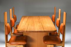 Mario Marenco Beech and Leather Dining Room Set by Mario Marenco Italy Set of Six chairs - 1918427