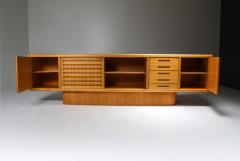 Mario Marenco Beech and Leather Sideboard by Mario Marenco Italy 1970s - 1918377