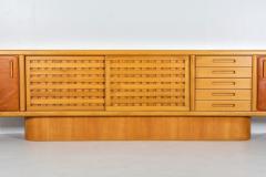 Mario Marenco Beech and Leather Sideboard by Mario Marenco Italy 1970s - 1918389