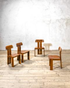 Mario Marenco Mario Marenco Sapporo Dining Chairs Set of Four Wood Frame 1970s - 4743404